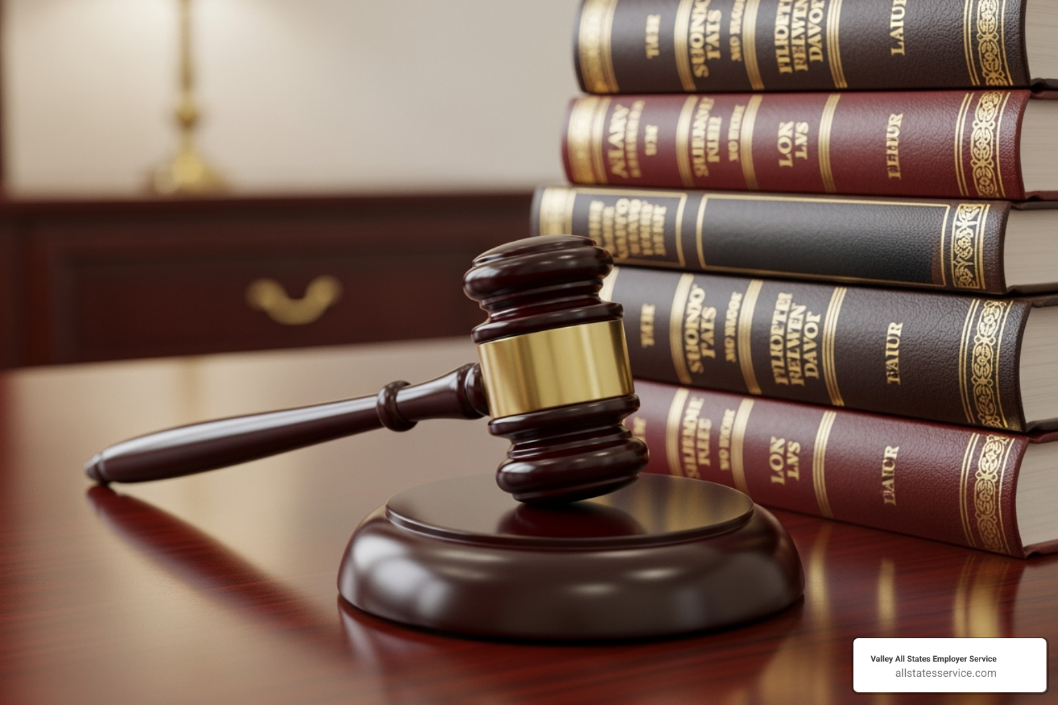 gavel and law books on a desk - background check pre employment screening