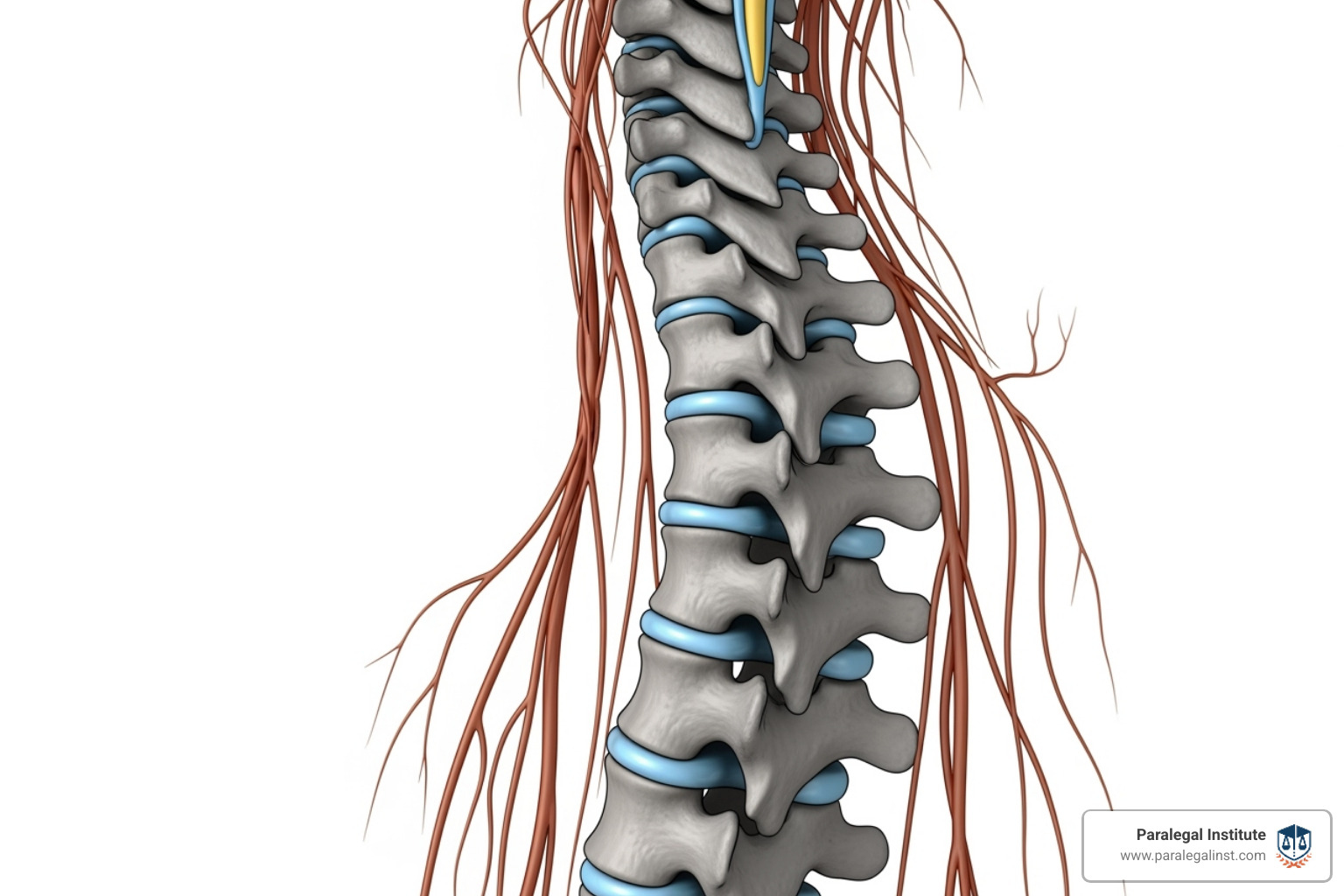 detailed medical illustration of the human spine, relevant to injury cases - personal injury courses for paralegals detailed medical illustration of the human spine, relevant to injury cases - personal injury courses for paralegals