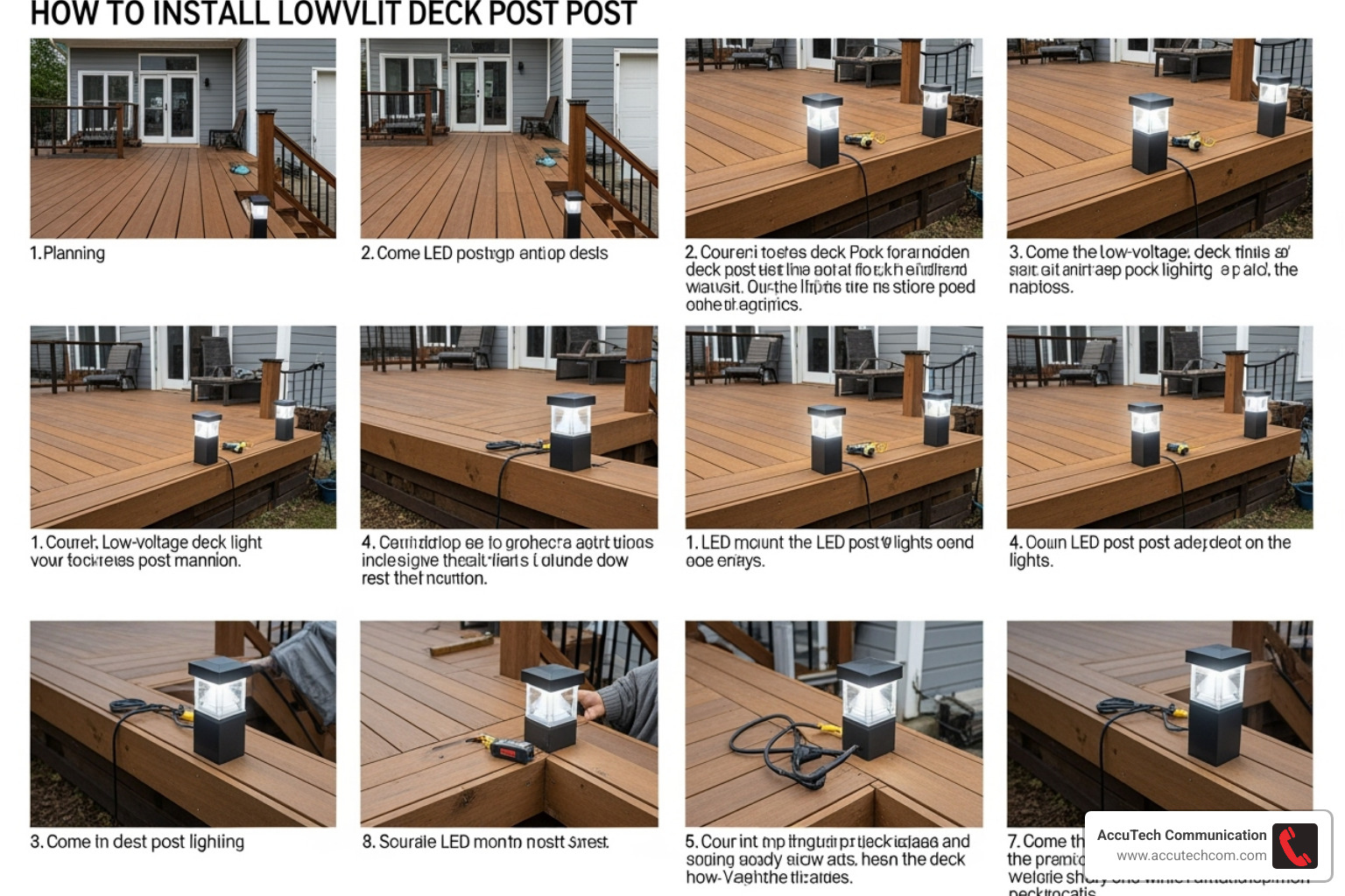 A hand-drawn deck lighting plan on graph paper, showing light fixture placements, power source locations, and proposed wire routing paths - how to install low voltage deck post lighting