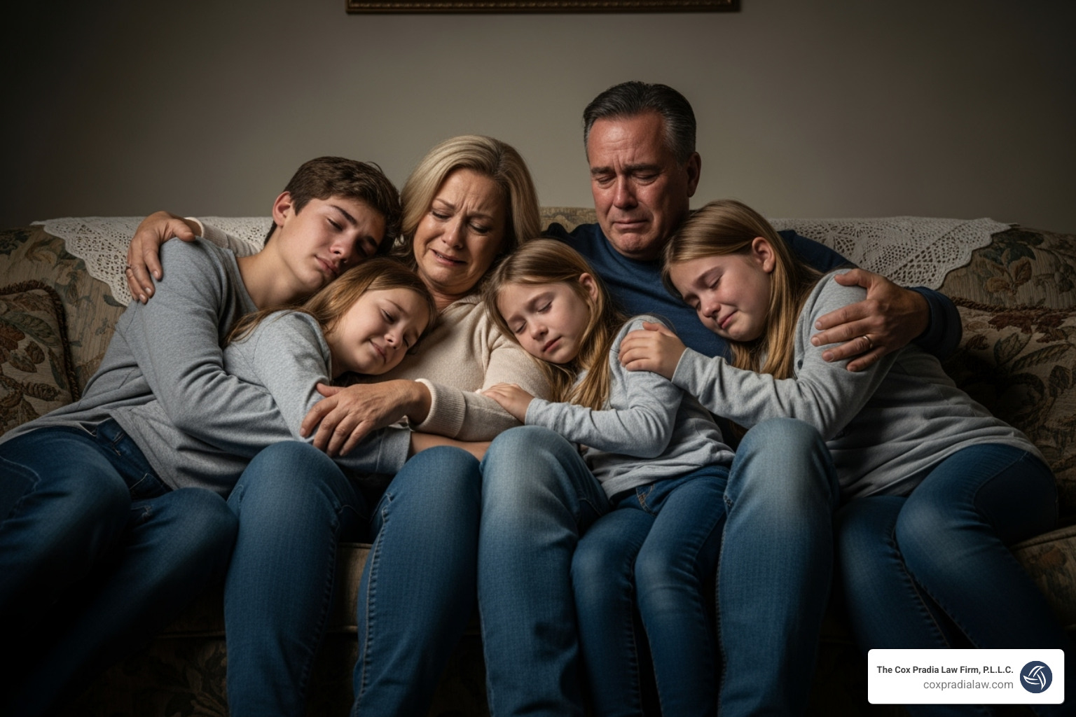 A family grieving - 18 wheeler accident lawyer houston wrongful death