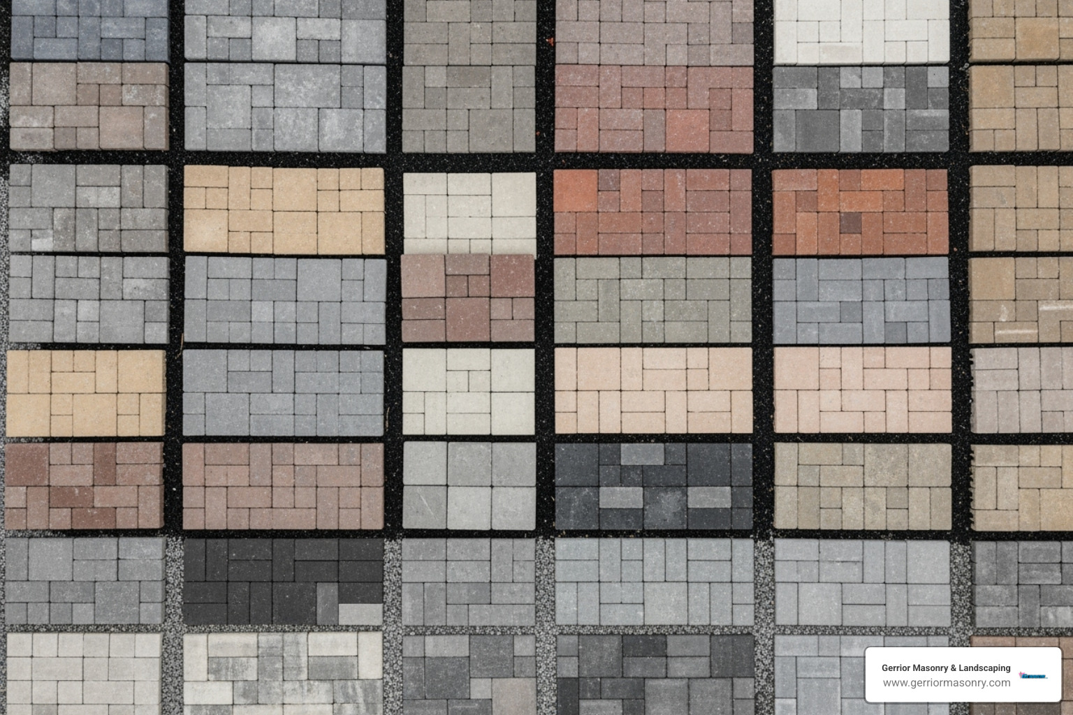 A vibrant display of various paver colors, shapes, and textures, showcasing the limitless design possibilities for outdoor spaces. - Patio and driveway pavers A vibrant display of various paver colors, shapes, and textures, showcasing the limitless design possibilities for outdoor spaces. - Patio and driveway pavers