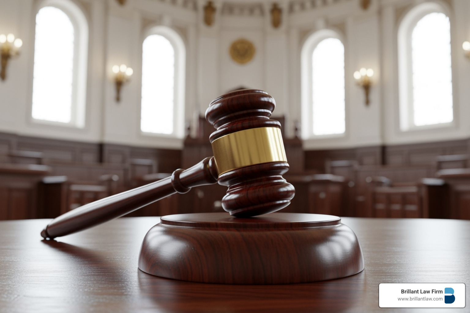 A gavel rests on a wooden block in a formal courtroom setting, symbolizing legal authority and resolution - Estate Law Walnut Creek A gavel rests on a wooden block in a formal courtroom setting, symbolizing legal authority and resolution - Estate Law Walnut Creek