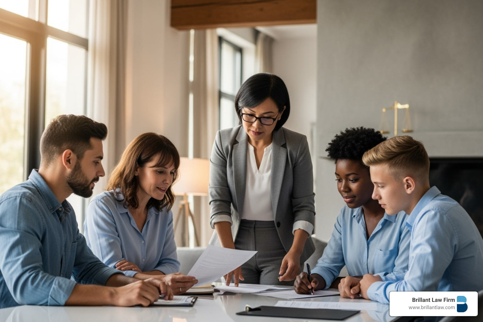 A diverse family discusses estate plans with a legal advisor - Estate Law Walnut Creek A diverse family discusses estate plans with a legal advisor - Estate Law Walnut Creek