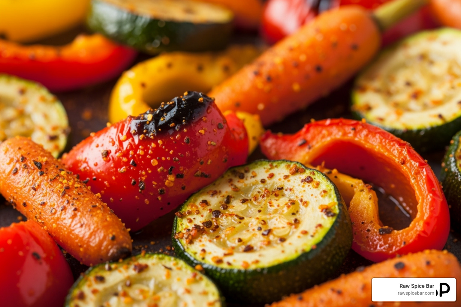 cajun seasoning sprinkled over roasted vegetables - salt free cajun spice recipe