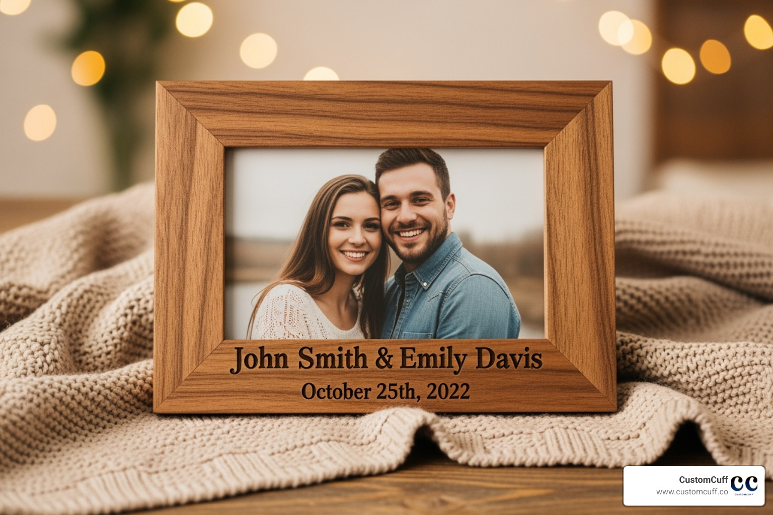 custom anniversary gift, like an engraved frame - personalized couple gifts