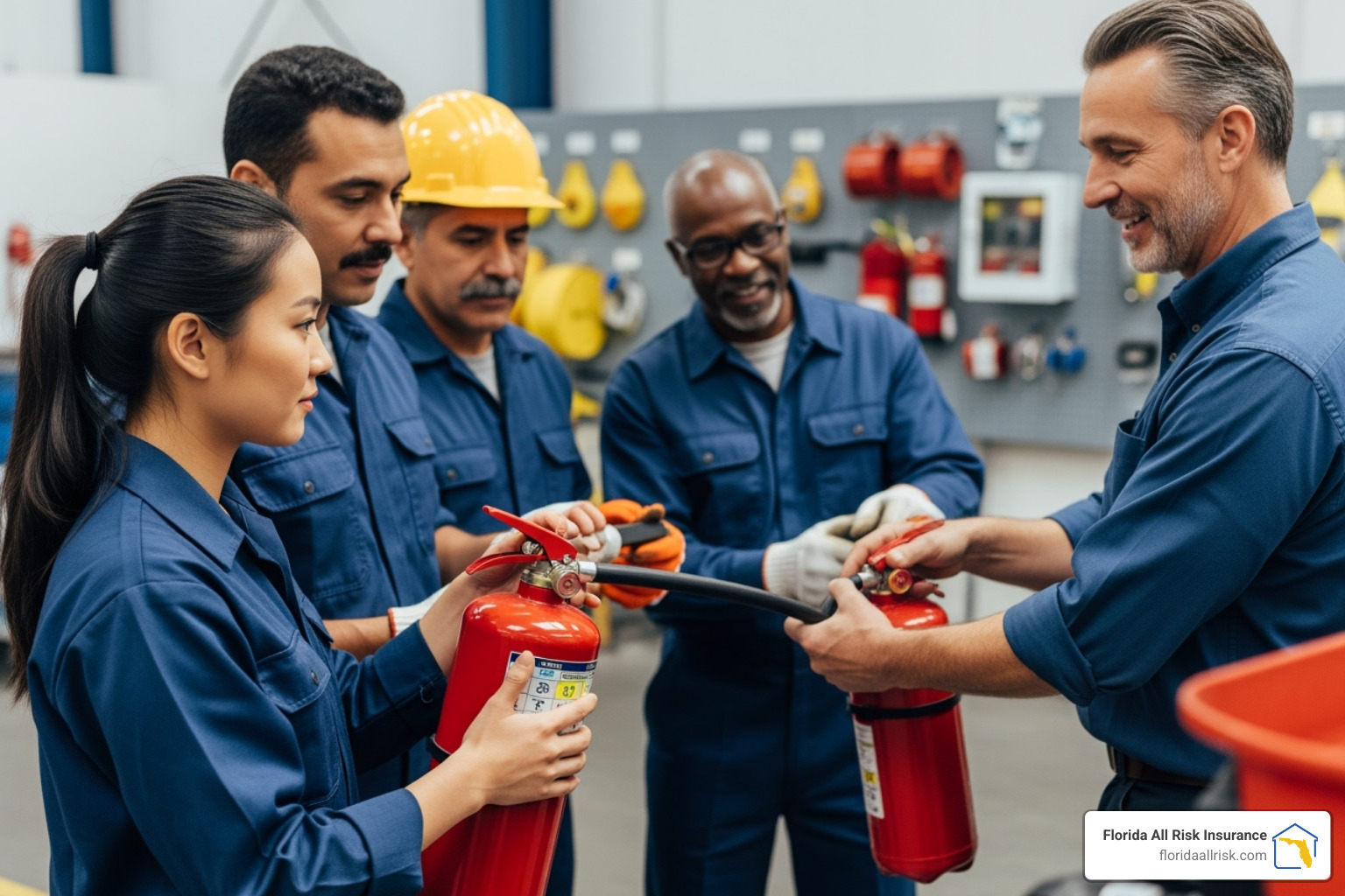 Employees participating in a workplace safety training session