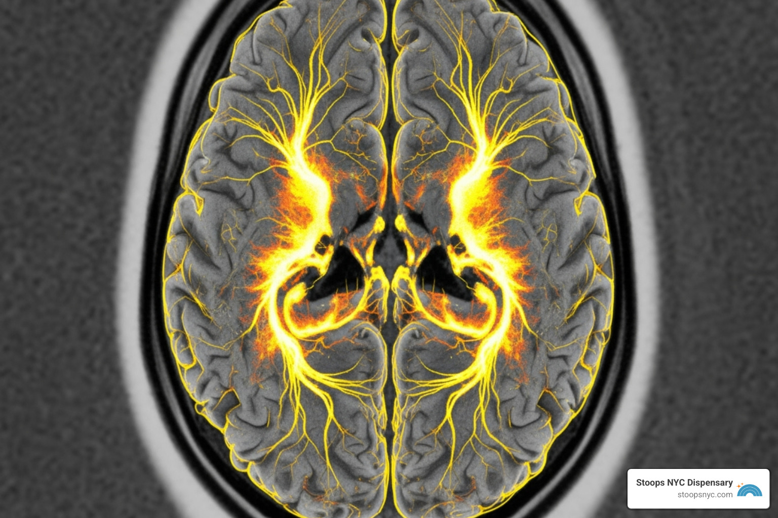 Brain scan showing dopamine pathways - cannabis use disorder Brain scan showing dopamine pathways - cannabis use disorder