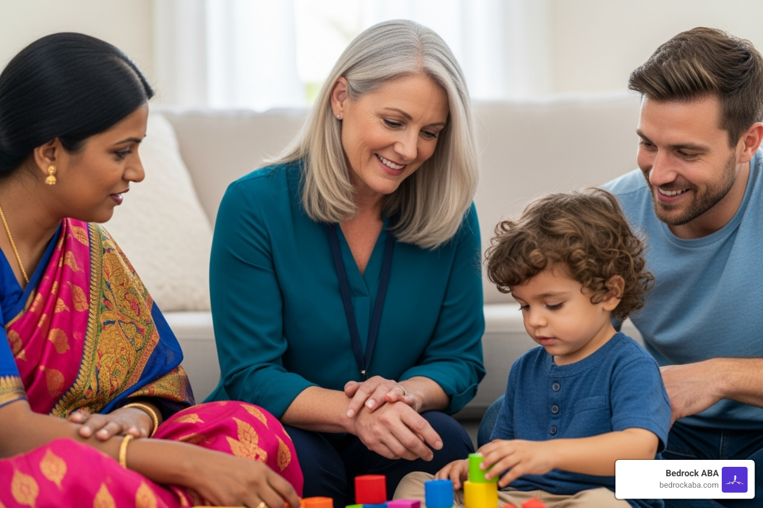 behavior analyst collaborating with parents and a child at home - behavior analyst behavior analyst collaborating with parents and a child at home - behavior analyst