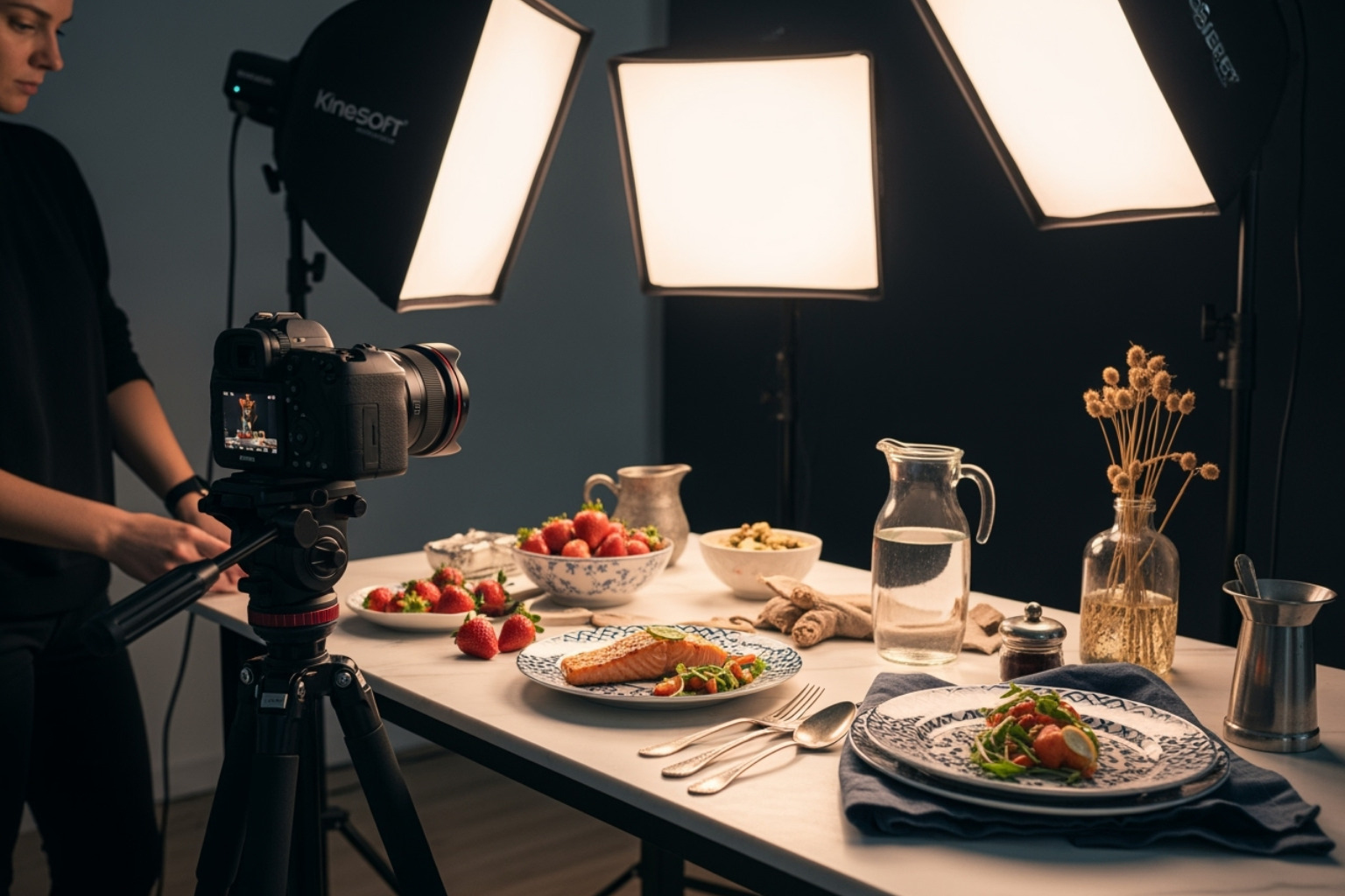 behind-the-scenes workshop setup - food photography workshops