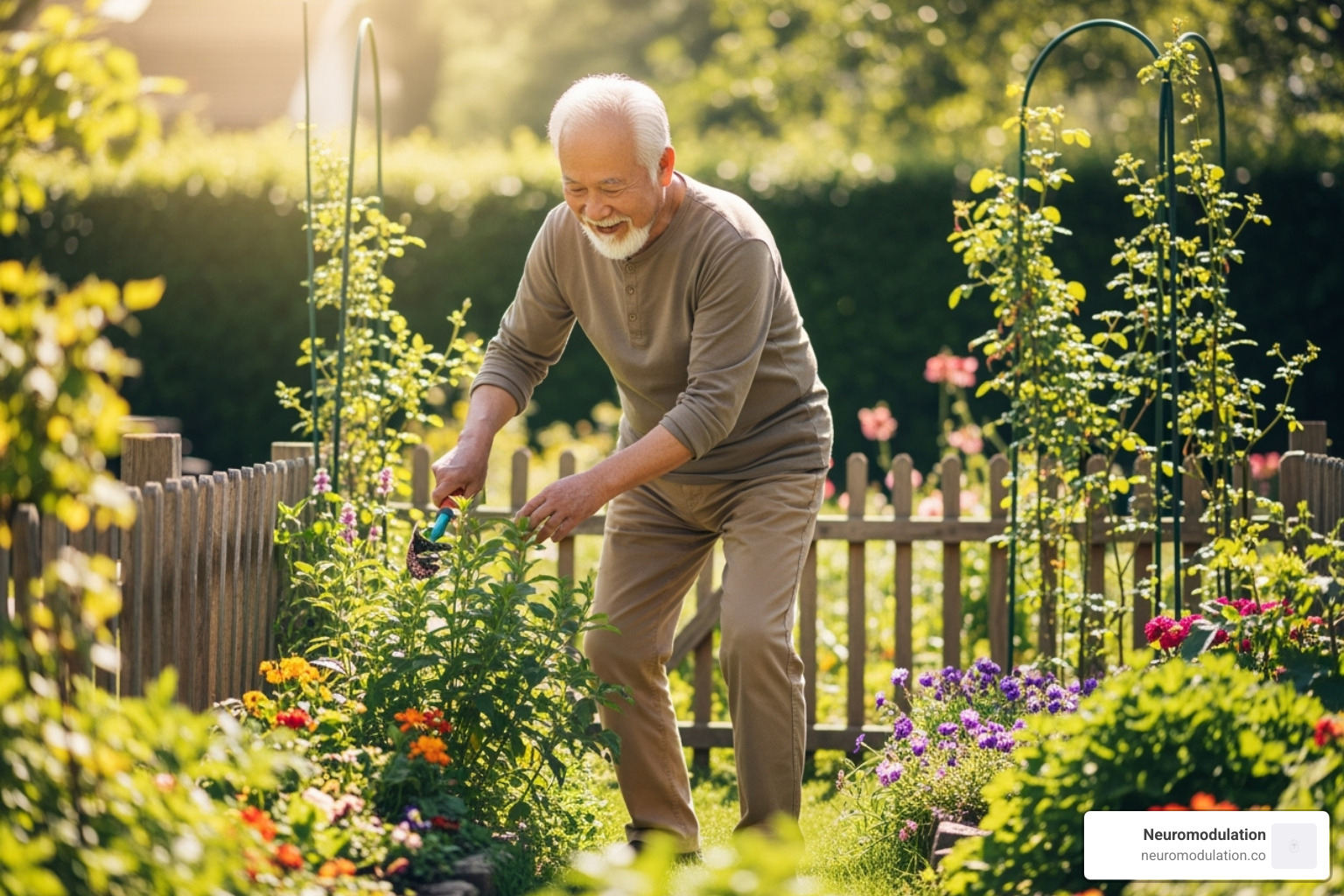 a patient enjoying an activity they couldn't do before PNS - peripheral nerve stimulation (pns)