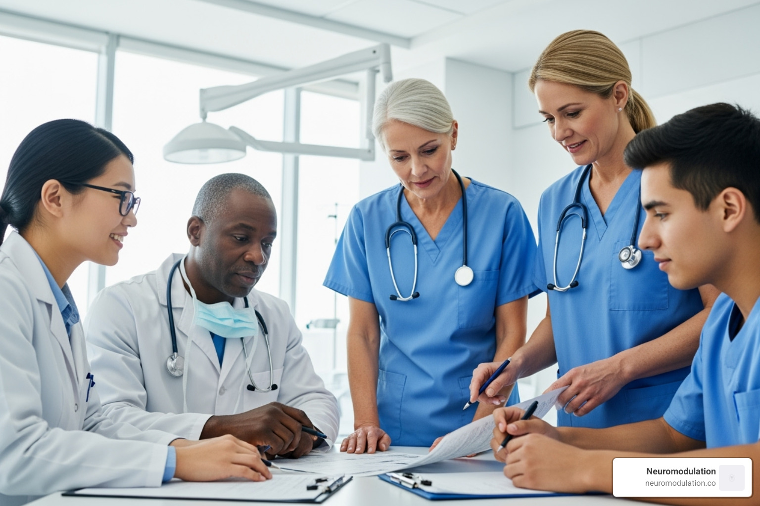 team of healthcare professionals collaborating - failed back surgery syndrome (fbss) team of healthcare professionals collaborating - failed back surgery syndrome (fbss)