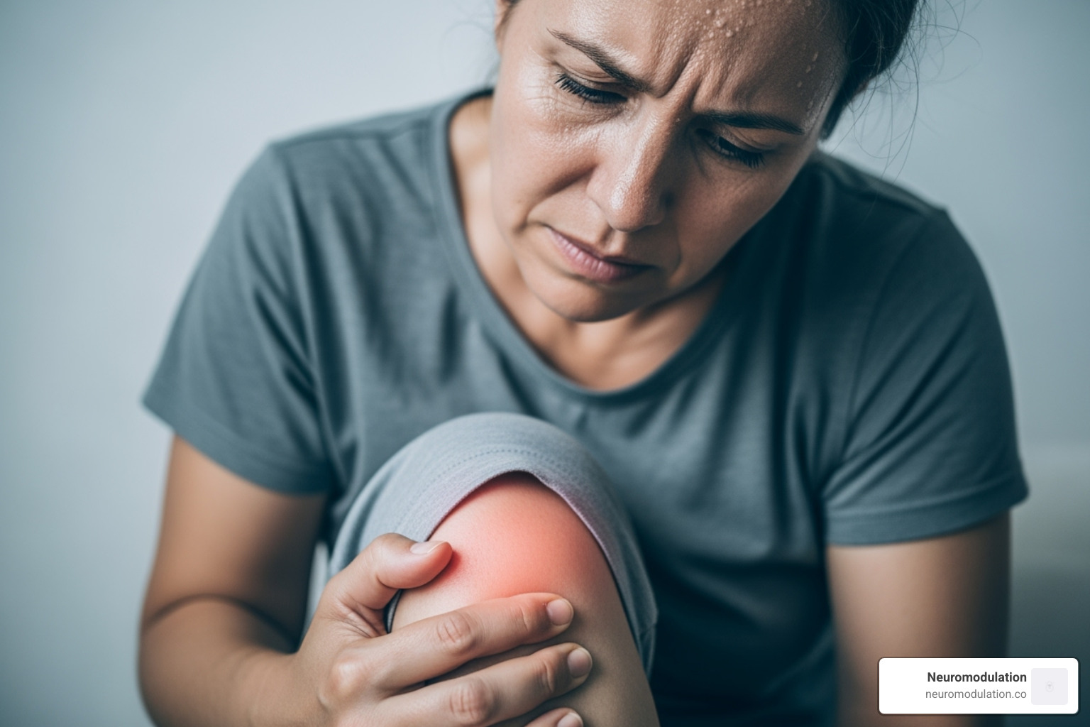 Image of the central nervous system highlighting the brain and spinal cord, with arrows indicating altered pain pathways - neuropathic pain