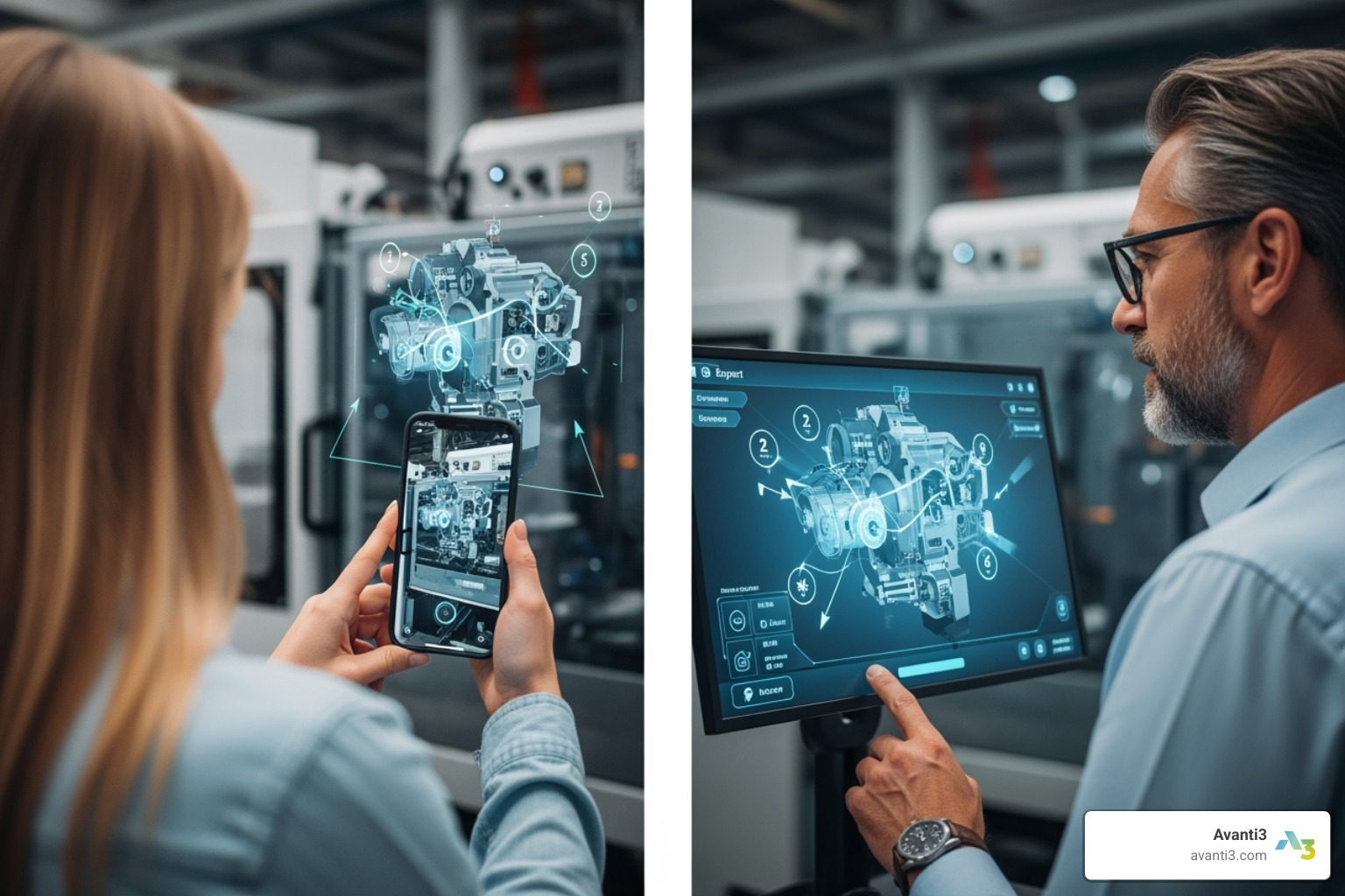 split screen view of AR support - augmented reality based support solutions