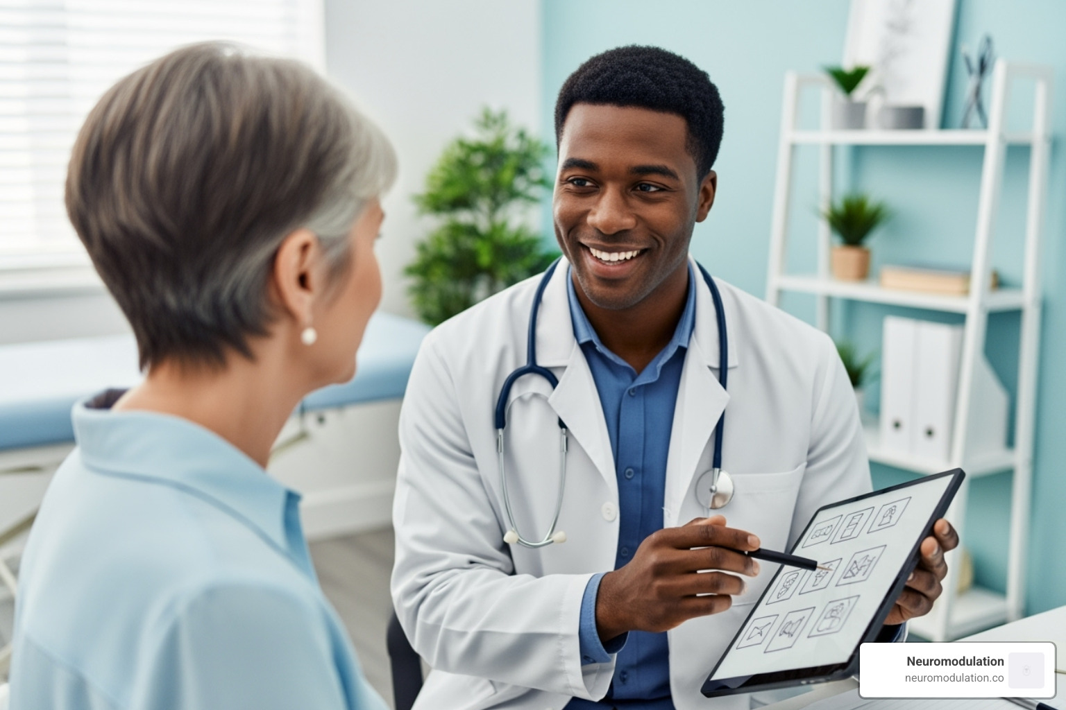 healthcare provider and patient discussing a treatment plan - Migraine prevention strategies