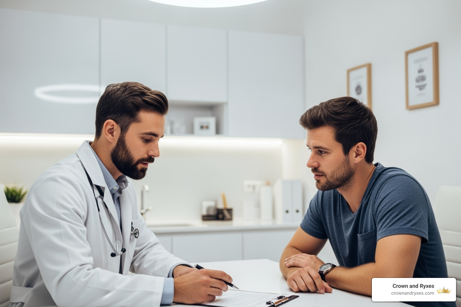 doctor consulting male patient - low libido treatment for men in the villages