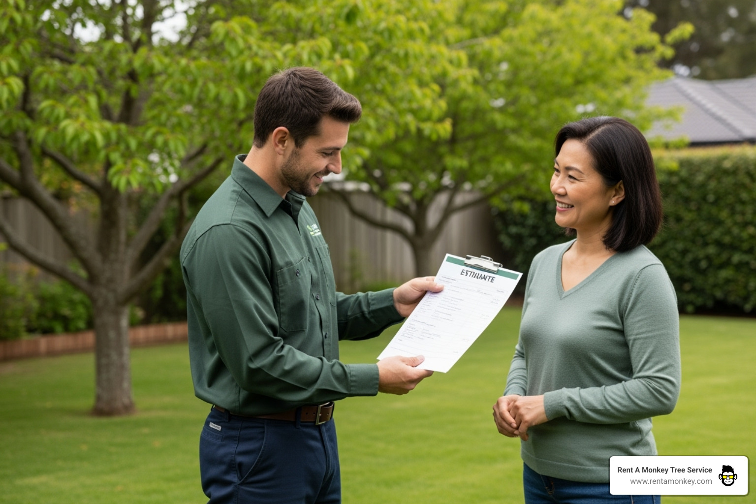 arborist providing homeowner with written estimate - tree removal salt lake city ut