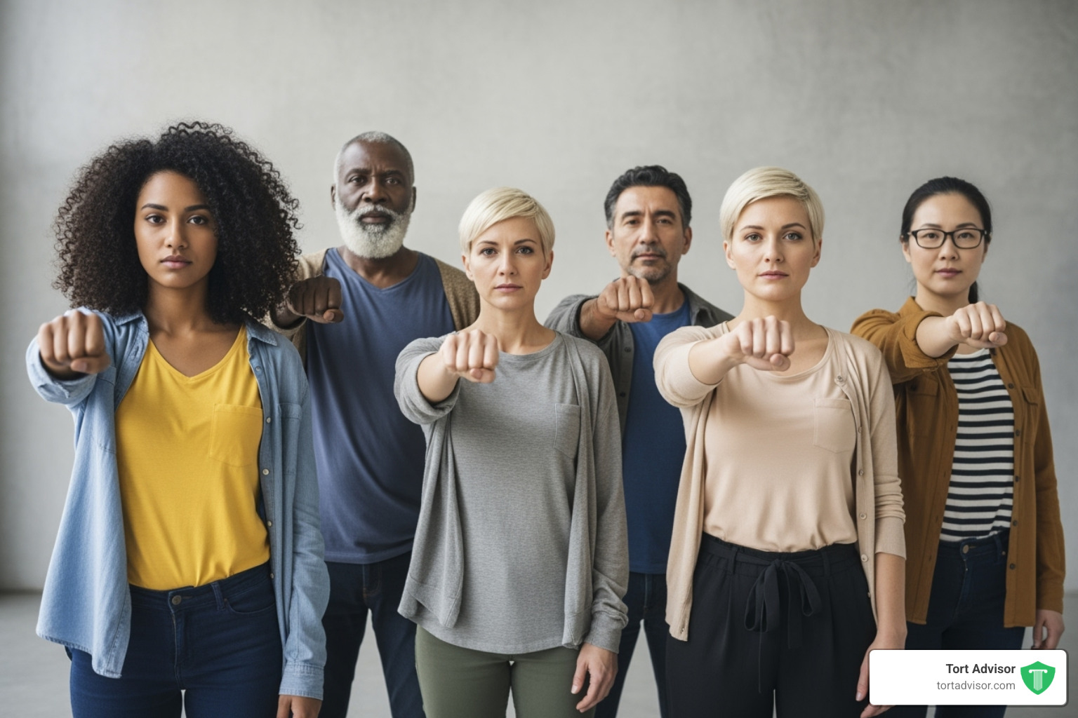 Diverse group of people looking determined - california pfas cancer water contamination lawsuit