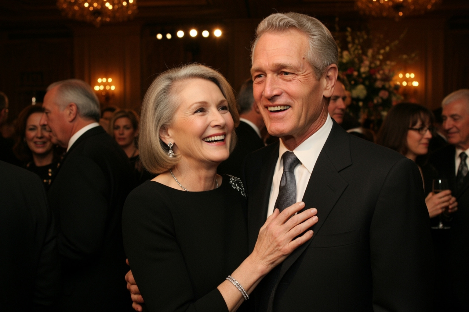 Joanne Woodward and Paul Newman attending a philanthropic event, embodying their shared commitment to charitable causes -  joanne woodward