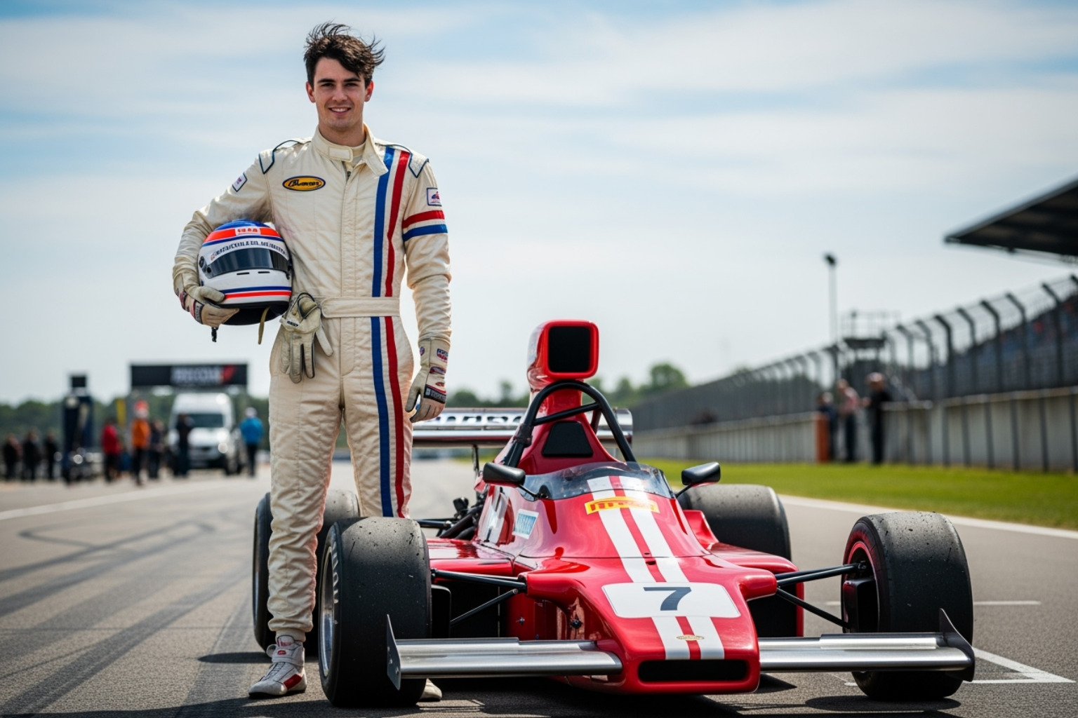 Andrew Ridgeley in his Formula Three racing gear - andrew ridgeley