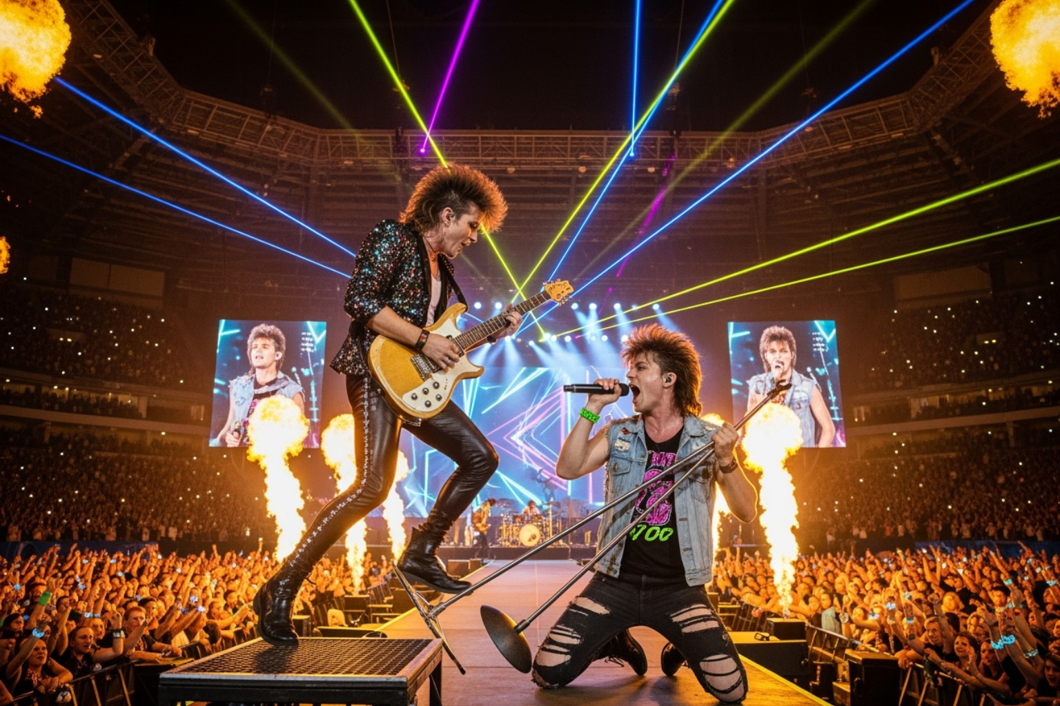 Wham! performing live at Wembley Stadium - andrew ridgeley