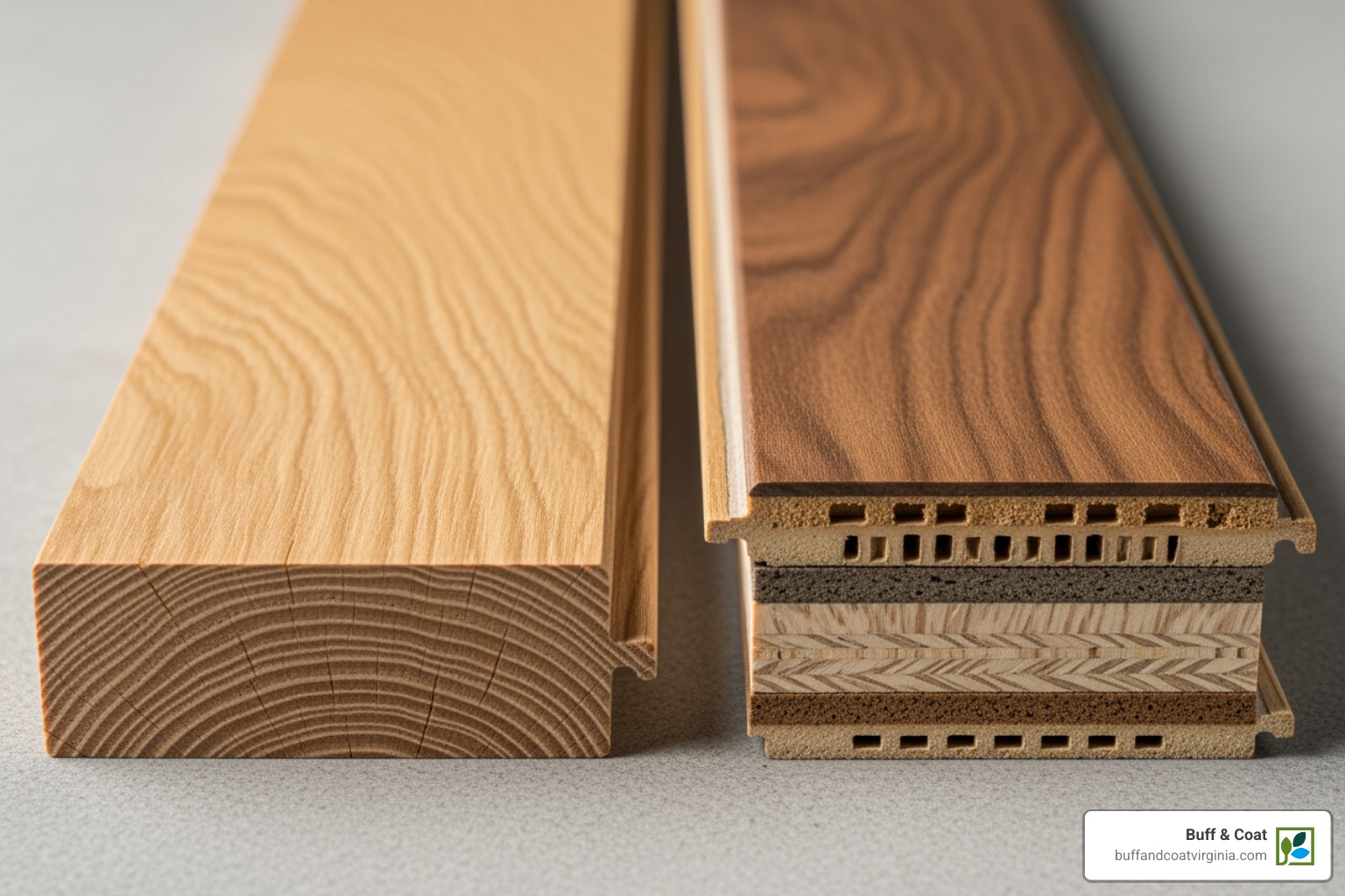 Cross-sections of solid vs. engineered hardwood planks - Hardwood Floor Replacement Cross-sections of solid vs. engineered hardwood planks - Hardwood Floor Replacement