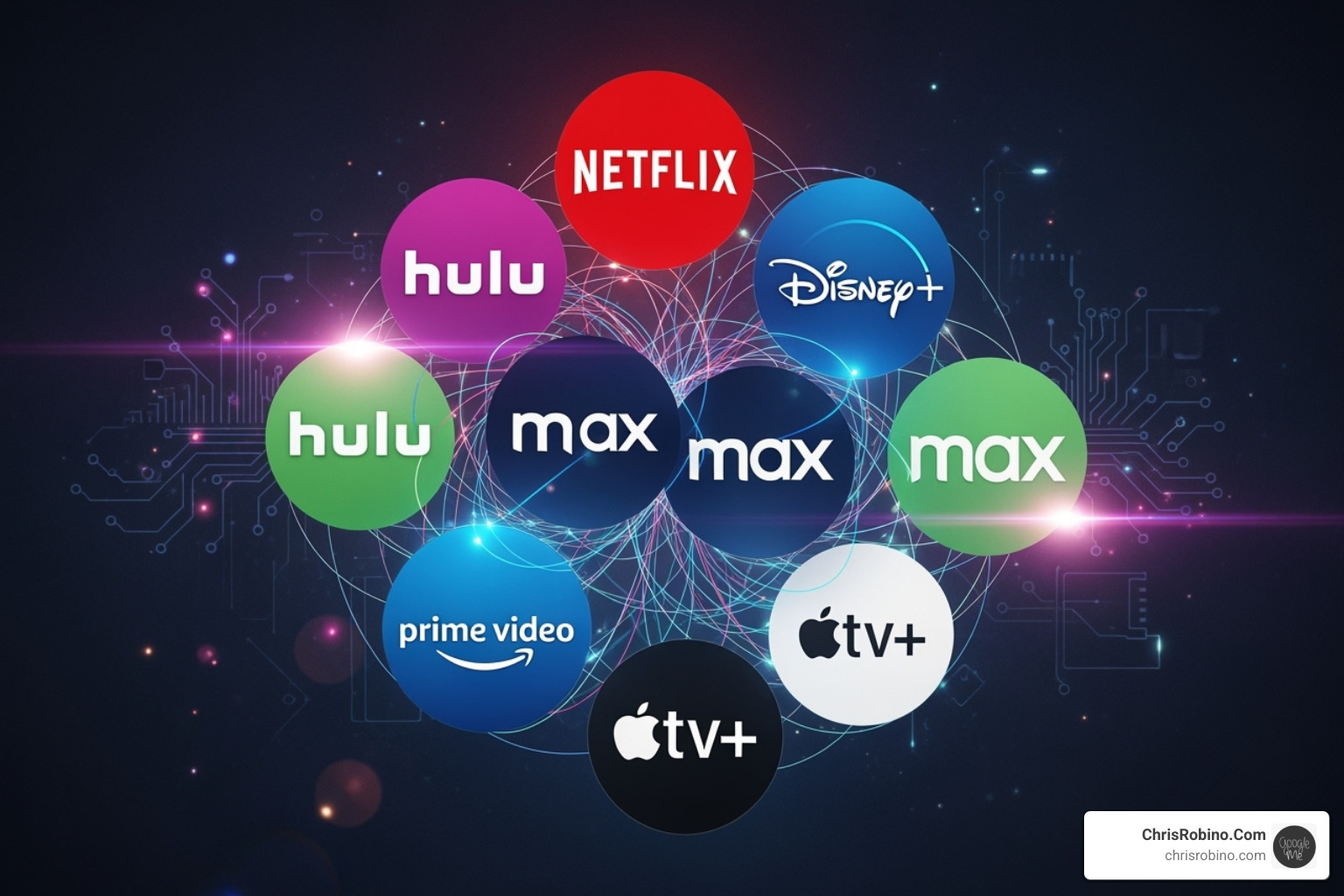 of logos of different streaming services being bundled together - media industry trends 2024