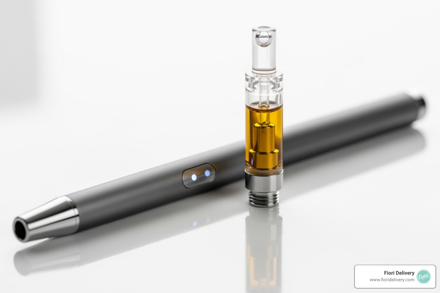 ColdFire Juice Straw Battery next to a cartridge - cold fire carts