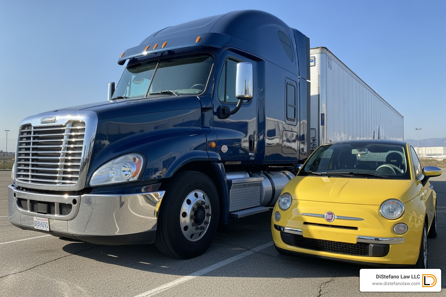 Size difference between semi-truck and passenger car - truck accident lawyer fort lauderdale