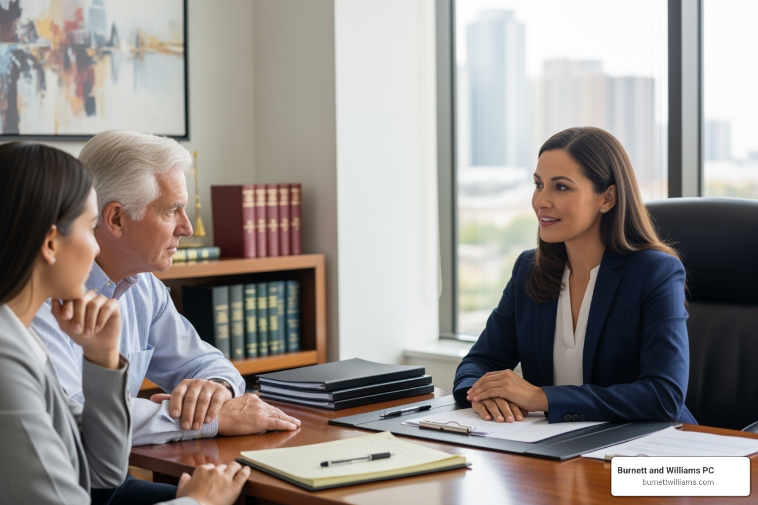 Personal injury lawyer discussing with clients - injury lawyer richmond va