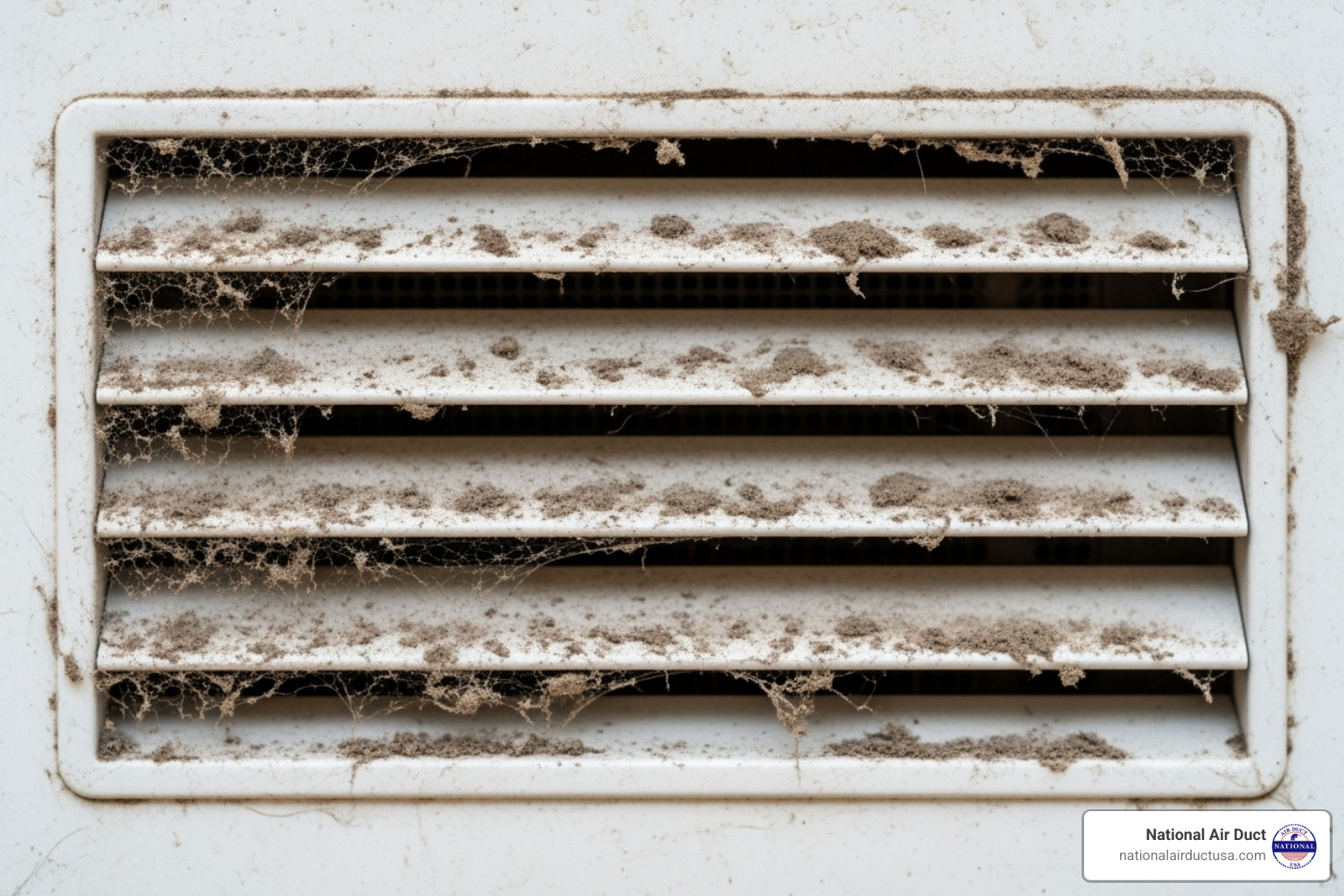 Dirty air vent cover with visible dust and grime - Clean ventilation system
