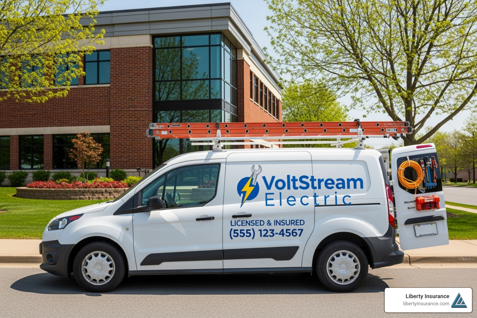 branded work van for an electrical contractor - NJ electrical contractor insurance