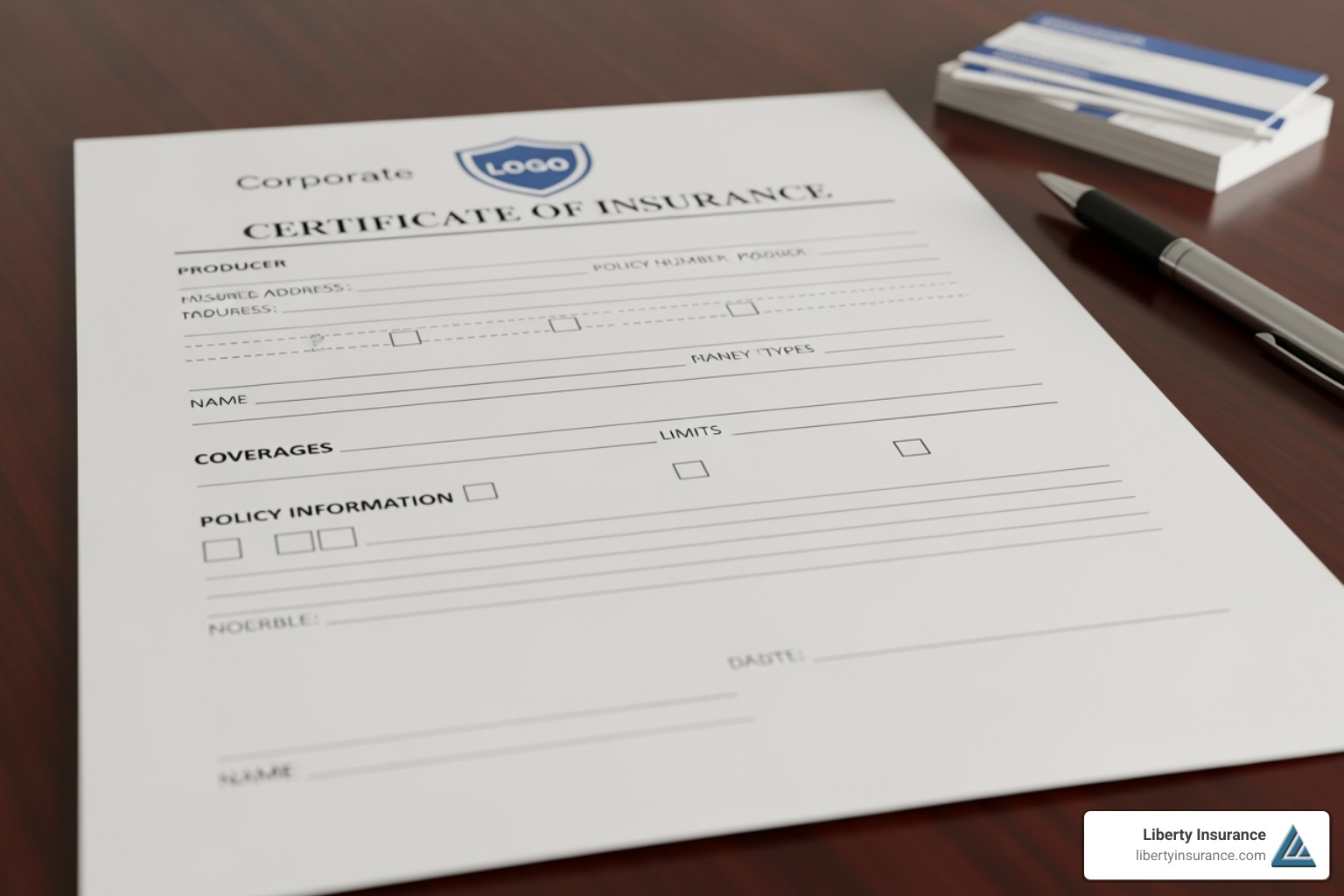 sample Certificate of Insurance (COI) for a New Jersey contractor - NJ electrical contractor insurance