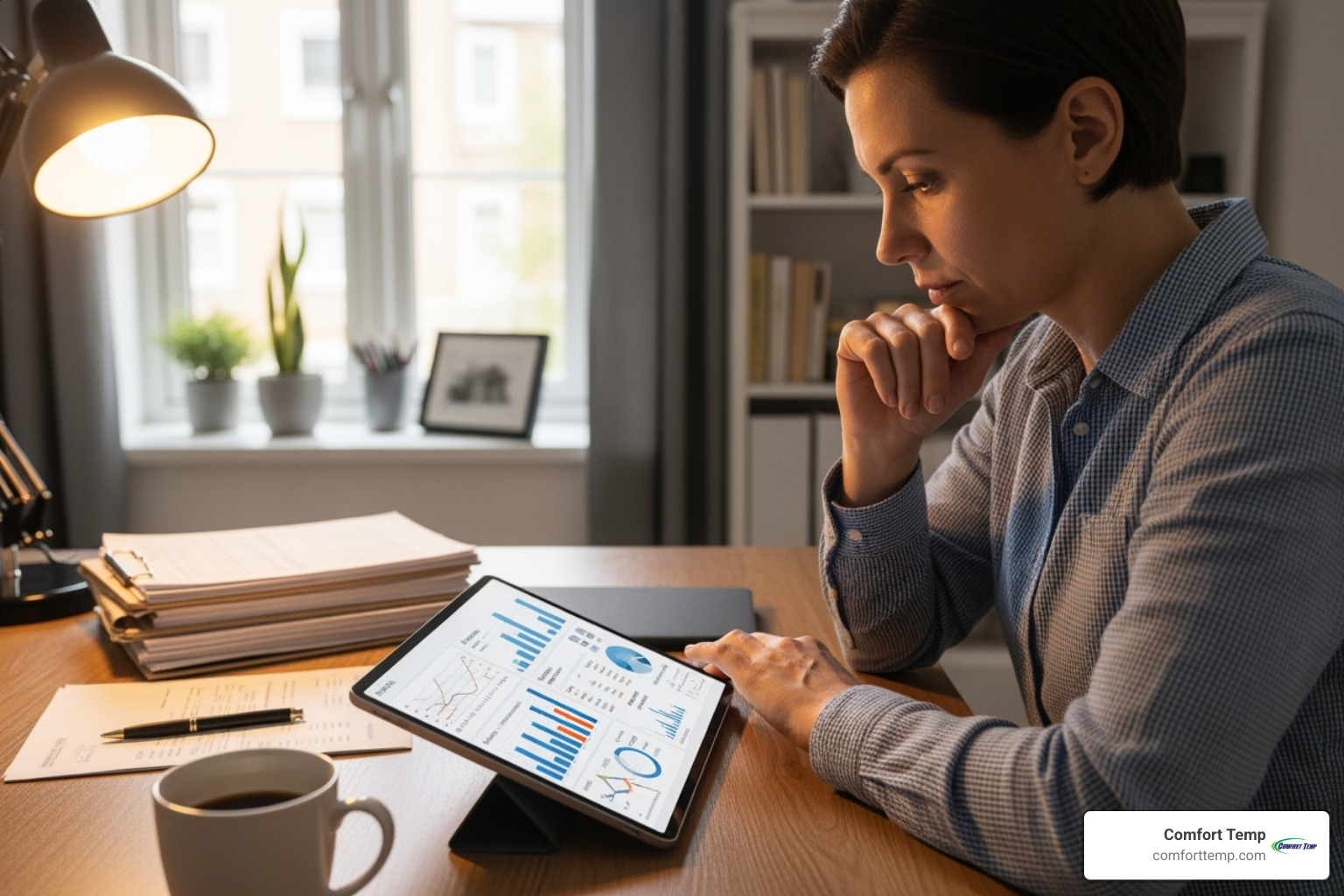 person reviewing financing options on a tablet - hvac gainesville fl person reviewing financing options on a tablet - hvac gainesville fl