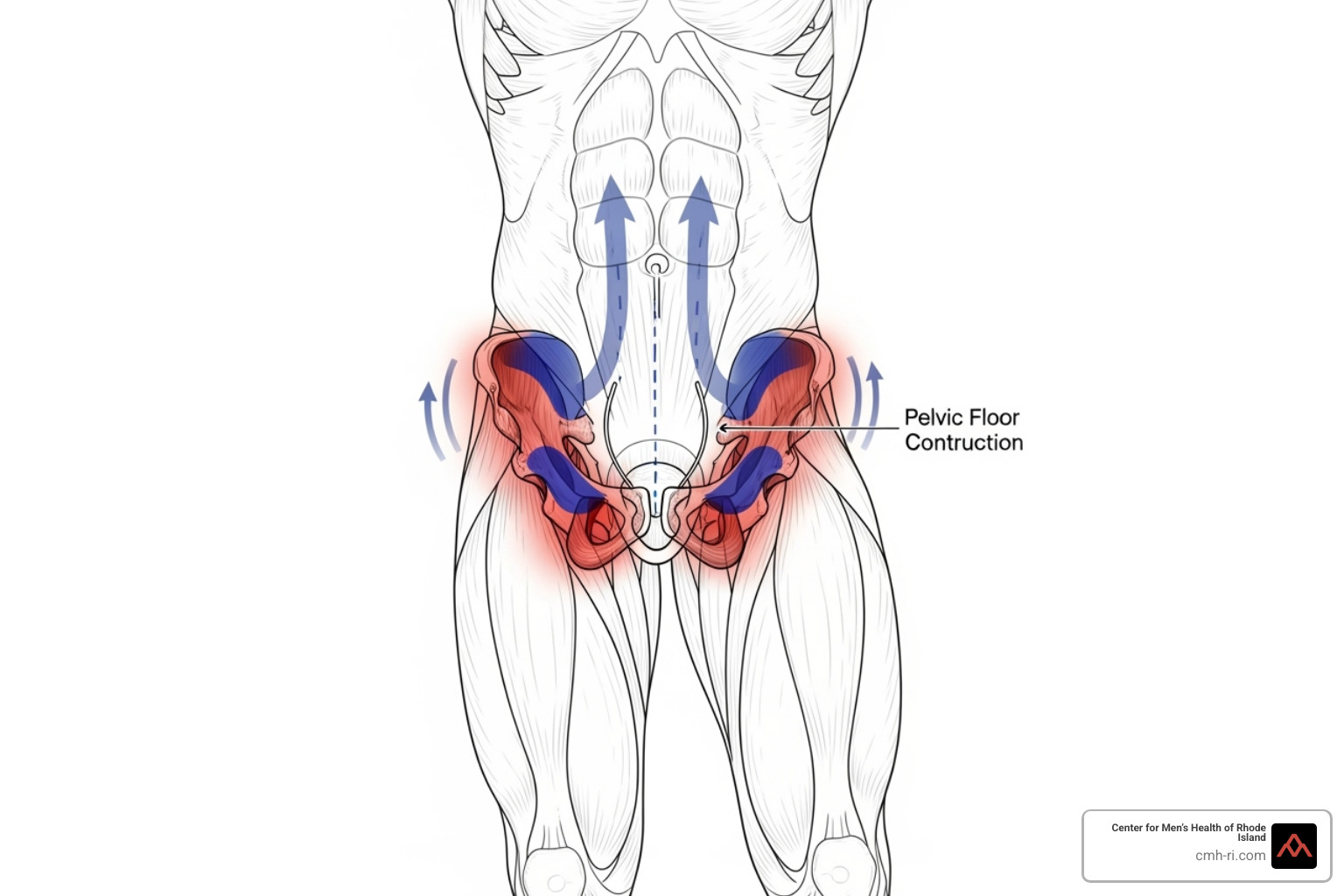 illustrating a Kegel exercise for men - erectile dysfunction treatment