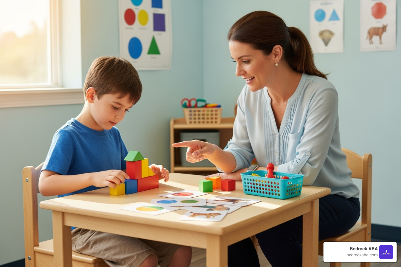 A therapist reviewing a data chart with a parent - aba therapy for autism