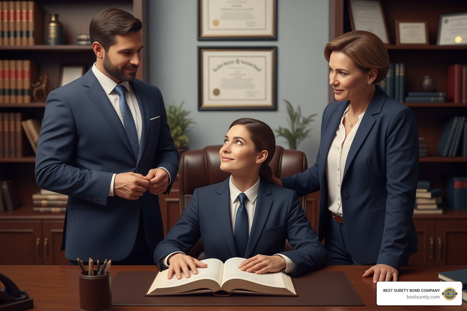 illustrating the three parties in a surety agreement: Principal (Notary), Obligee (The Public/State), and Surety (Bond Company) - how much does a notary bond cost