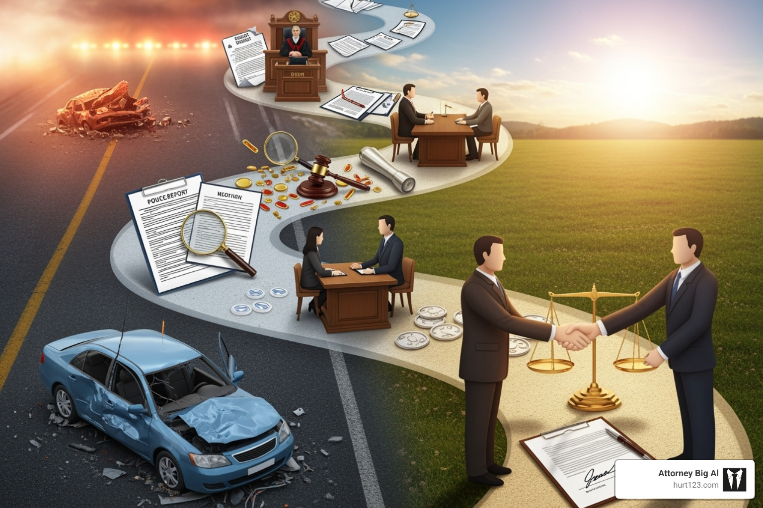 Illustrating the steps of a personal injury claim - truck crash injury lawyer