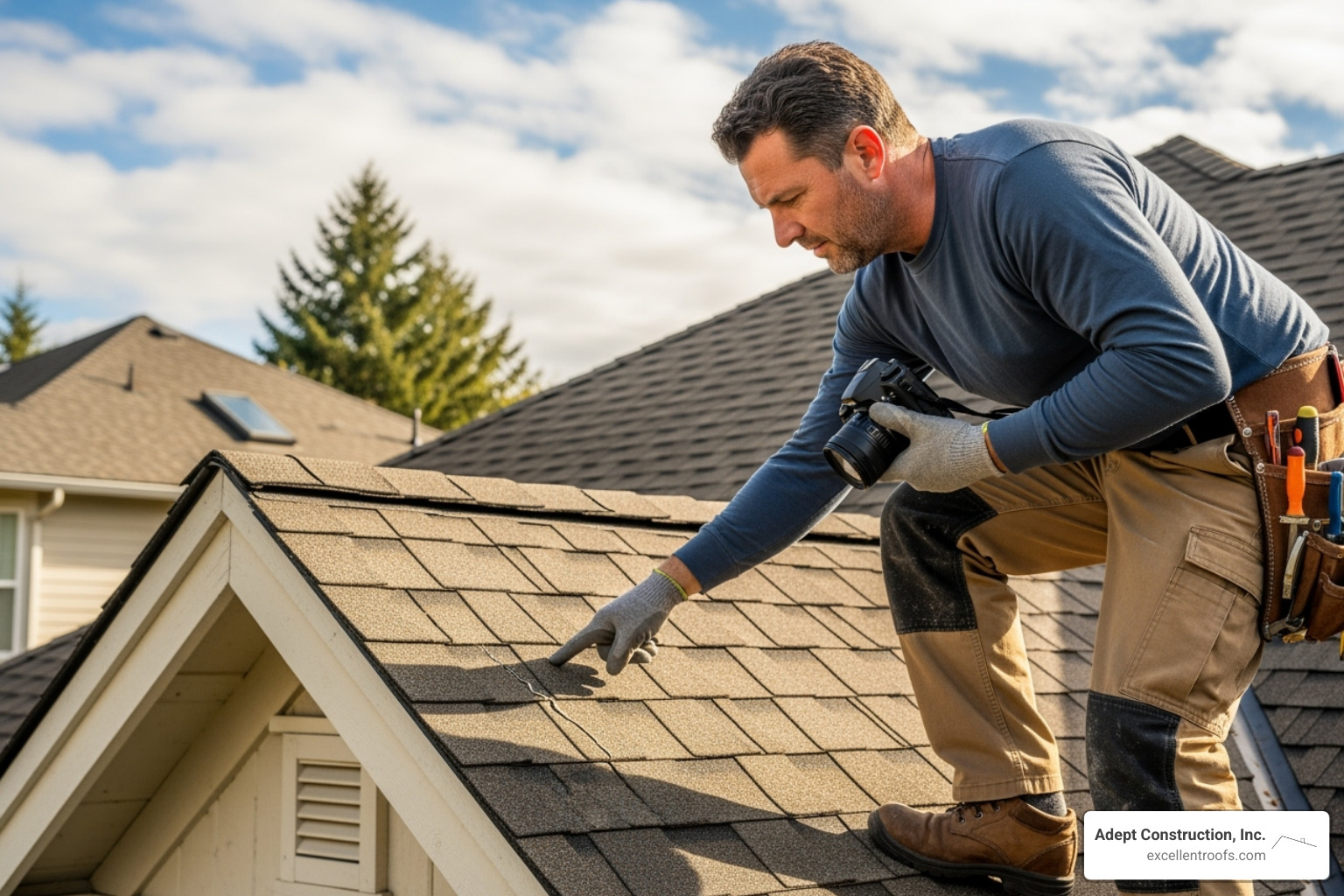 professional roofer performing an inspection - roofing downers grove il