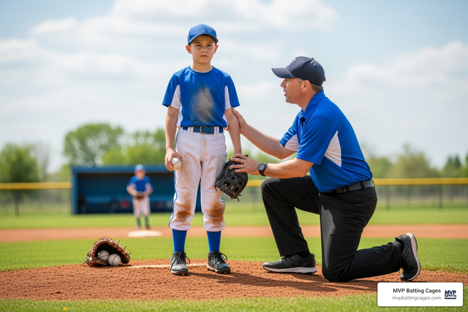 a coach talking to a young pitcher about arm care - baseball pitching arm care