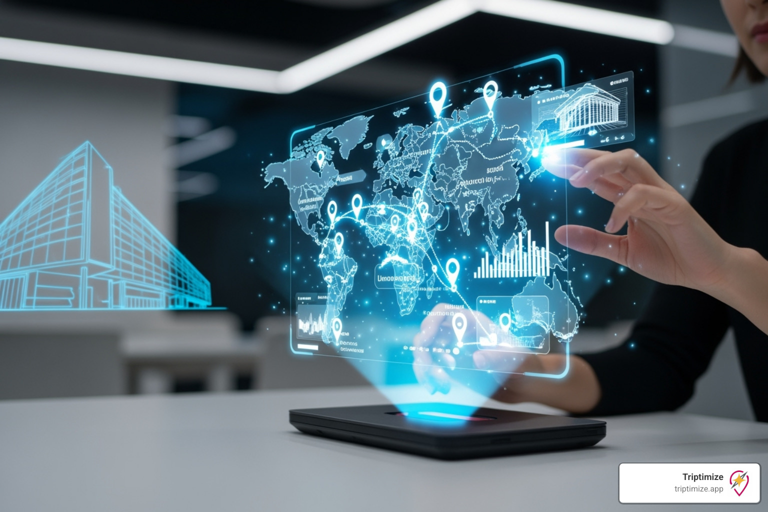 A map with a uniquely optimized route connecting niche points of interest like a local market and a scenic viewpoint, symbolizing personalized and authentic travel. - AI trip planner