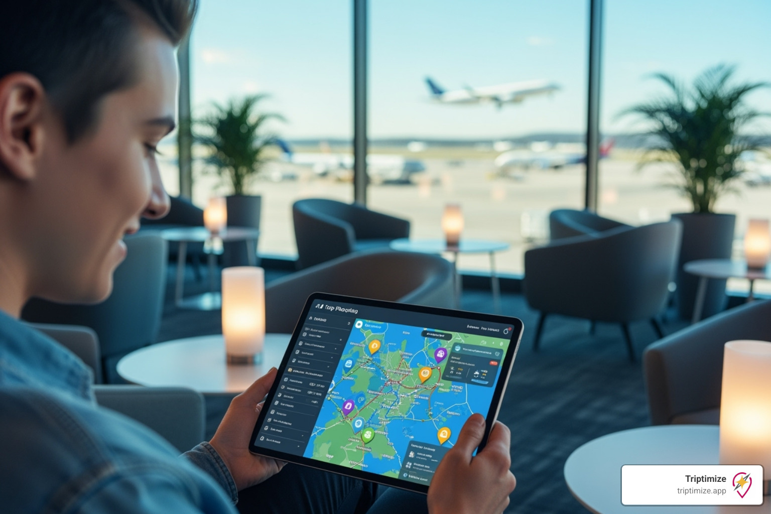 A user interacting with a conversational AI chat interface on a laptop, planning a trip to a beach destination. - AI trip planner