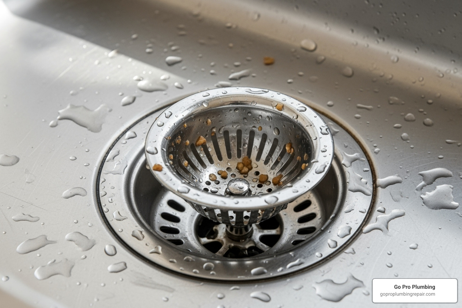 Drain strainer in a kitchen sink - Sewer line blockage removal
