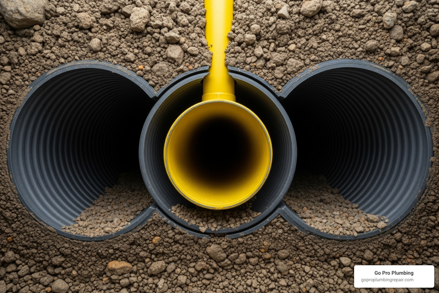 Natural gas line intersecting a sewer pipe (a cross bore) - Sewer line blockage removal