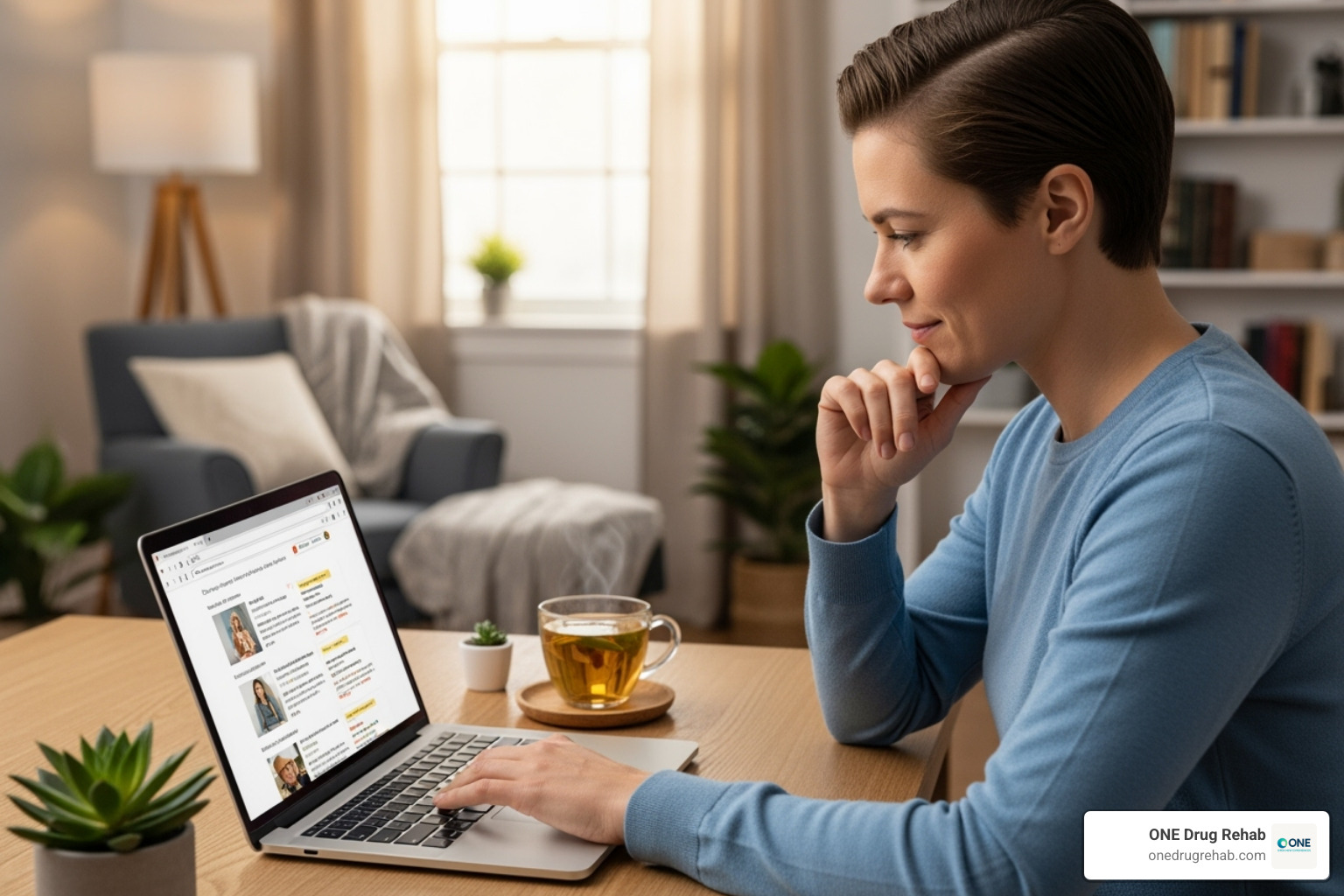 Person using laptop to search for rehab centers - Medicaid approved rehab centers Person using laptop to search for rehab centers - Medicaid approved rehab centers