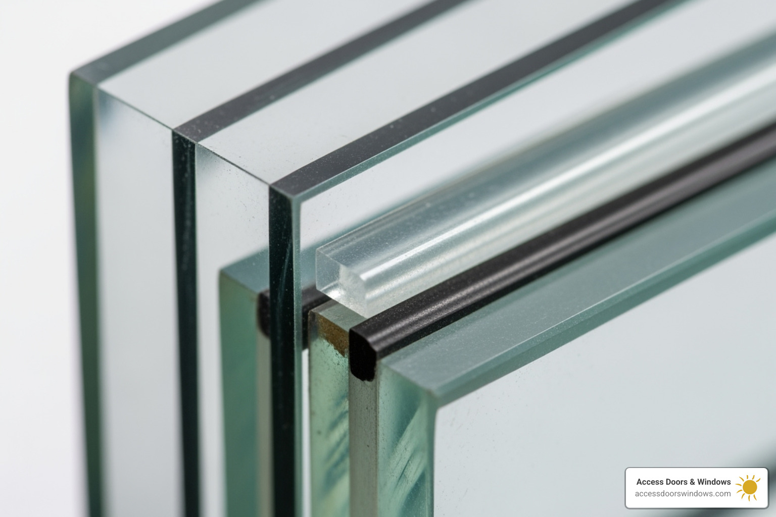 close-up shot showing the layers of an impact window's glass - hurricane impact windows fort myers fl