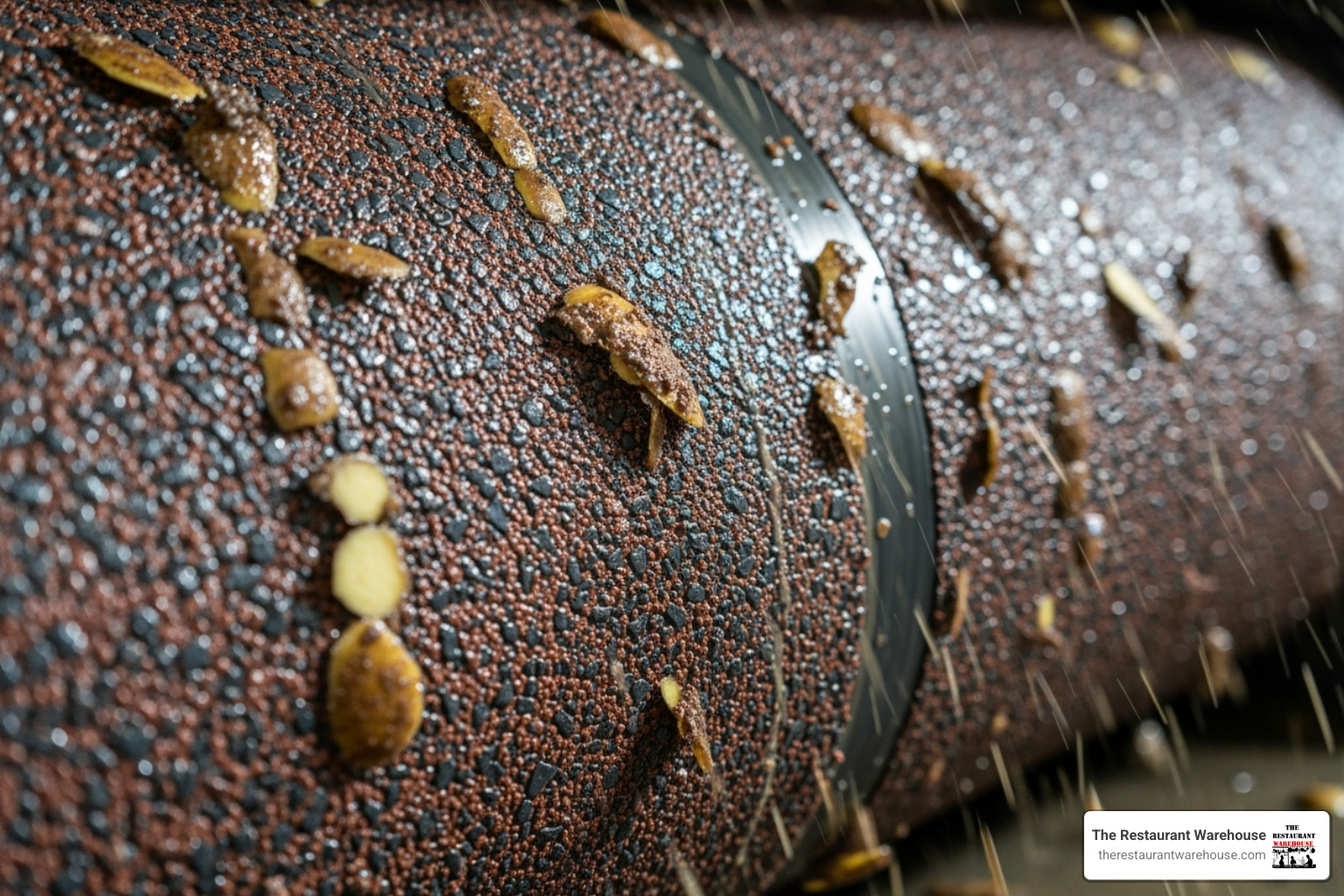 inside of an abrasive drum peeler showing the silicon carbide wall - commercial vegetable peeler