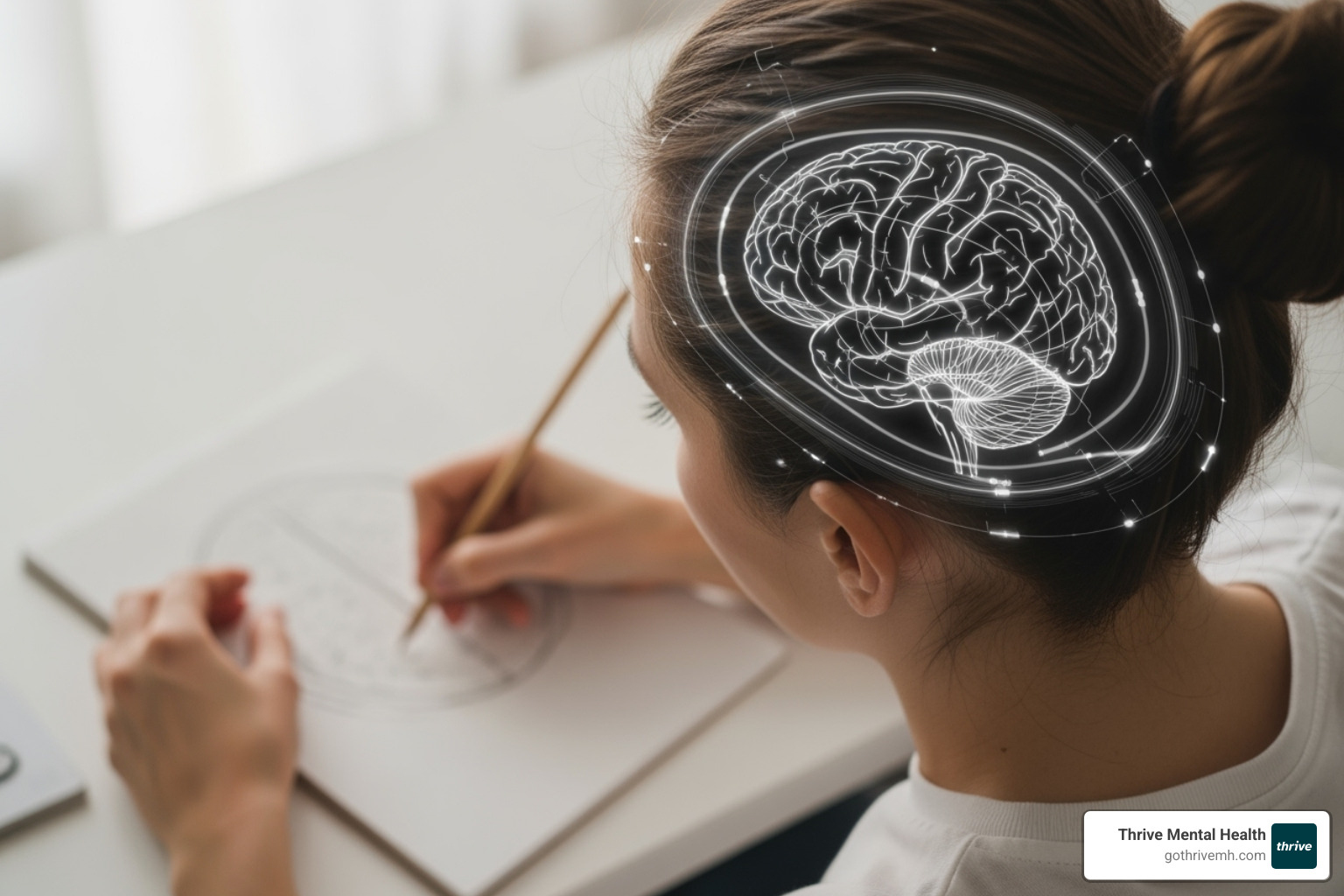 illustrating brain activity during drawing - anxiety monster drawing
