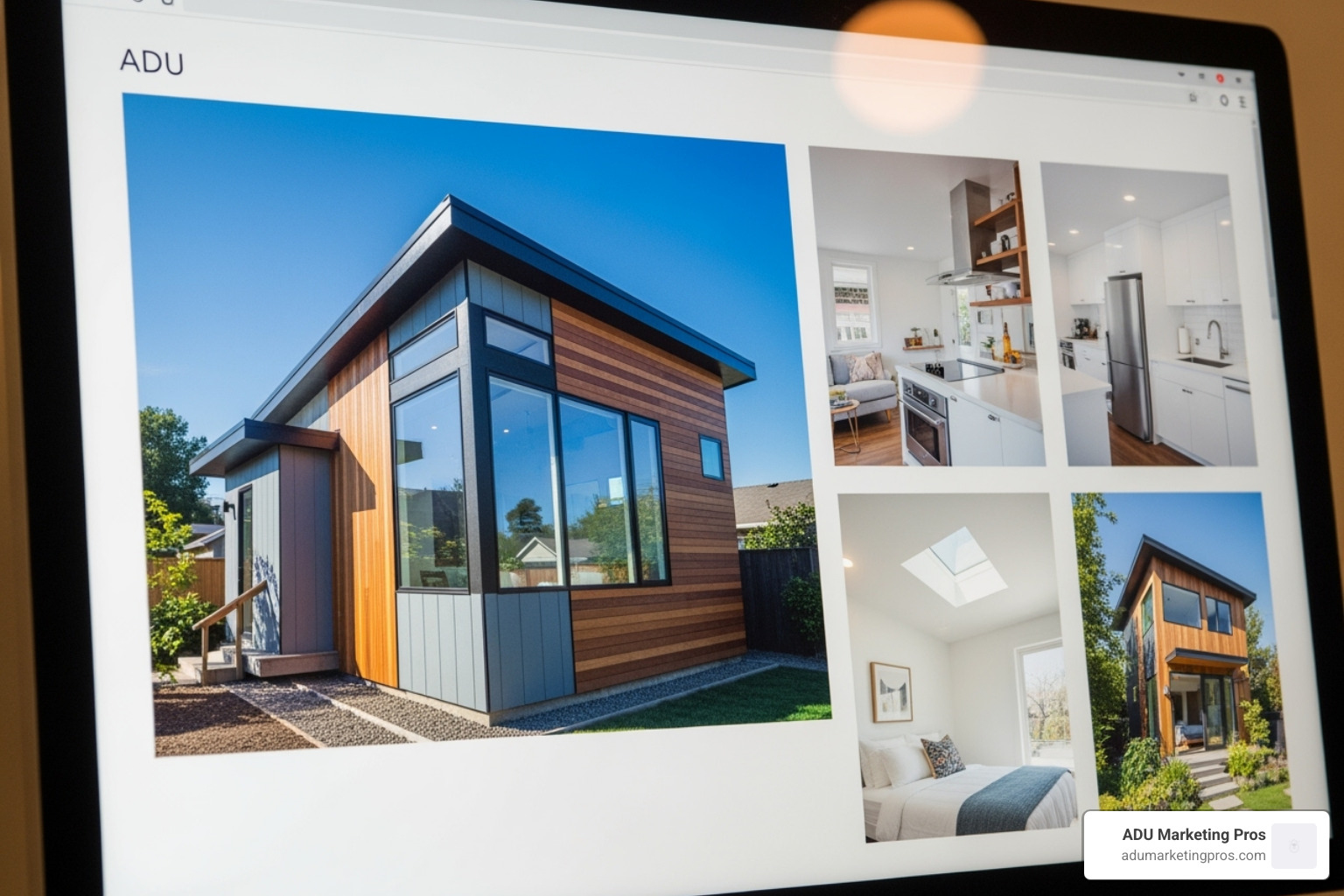 stunning ADU project photo gallery on a website - improve ADU business online visibility