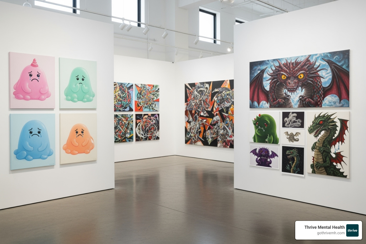 gallery showcasing a diverse range of anxiety monster styles (e.g., cute, scary, abstract, dragon-like) - anxiety monster drawing