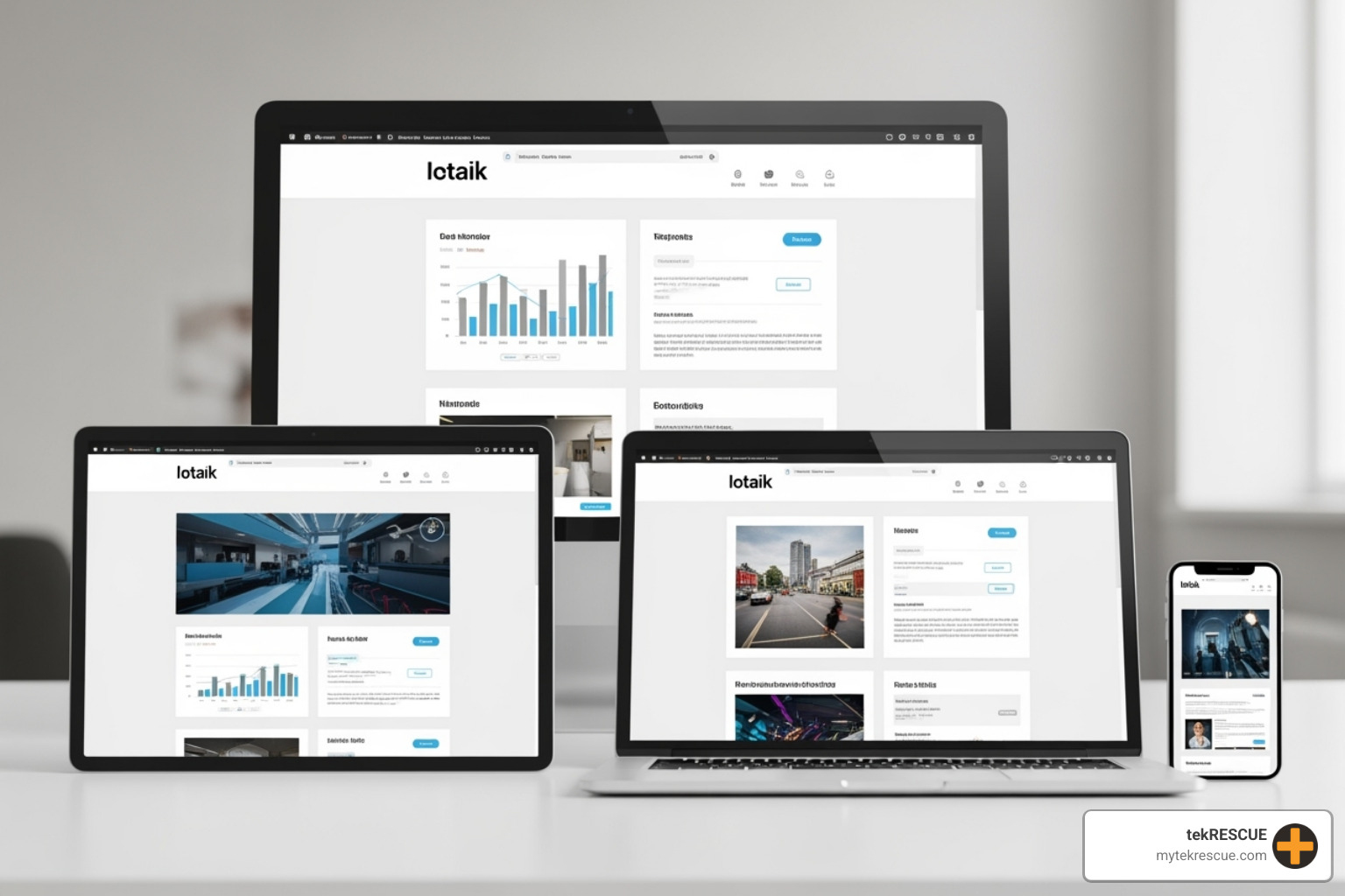 Mobile-first website design mockup showing responsive layout - San Marcos digital marketing